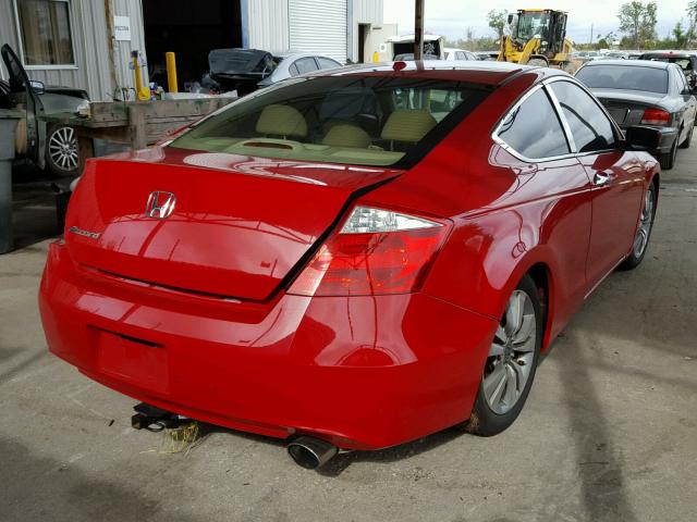 1HGCS11829A008921 - 2009 HONDA ACCORD EXL RED photo 4