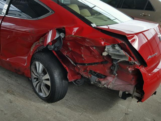 1HGCS11829A008921 - 2009 HONDA ACCORD EXL RED photo 9