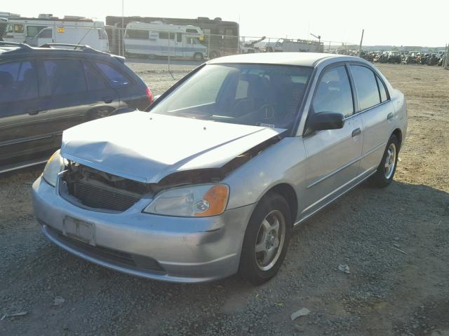 2HGES16511H575585 - 2001 HONDA CIVIC LX SILVER photo 2