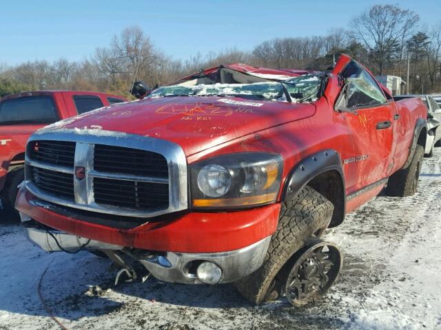 3D7KS28C46G116695 - 2006 DODGE RAM 2500 S RED photo 2