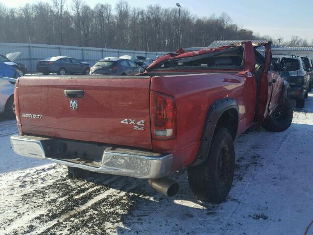 3D7KS28C46G116695 - 2006 DODGE RAM 2500 S RED photo 4