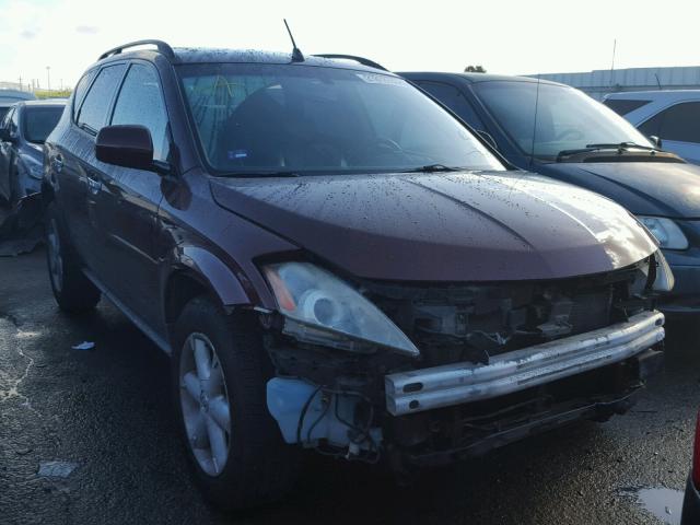 JN8AZ08W45W400879 - 2005 NISSAN MURANO SL MAROON photo 1