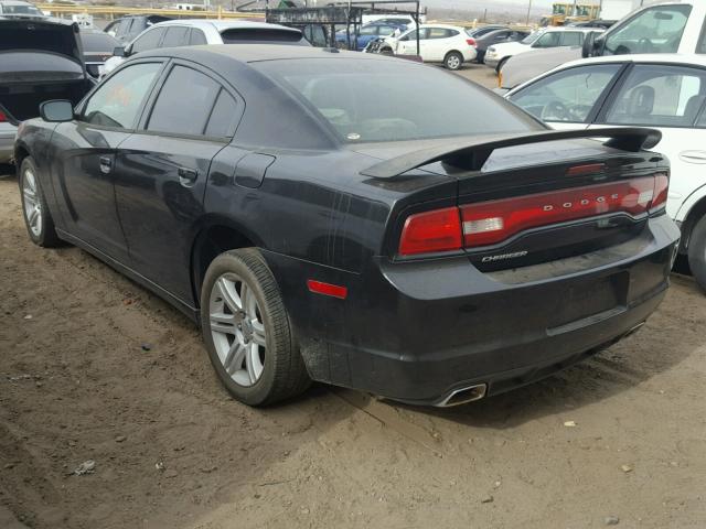 2B3CL3CG8BH509106 - 2011 DODGE CHARGER BLACK photo 3