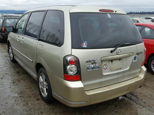 JM3LW28A240511601 - 2004 MAZDA MPV WAGON GOLD photo 3