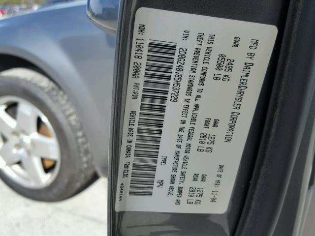 2D8GZ48V85H537229 - 2005 DODGE MAGNUM SXT GRAY photo 10