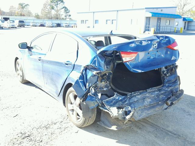 KMHDH4AE9DU953974 - 2013 HYUNDAI ELANTRA GL BLUE photo 3