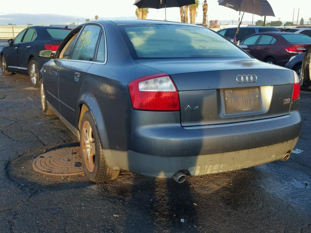 WAULT68E52A188273 - 2002 AUDI A4 3.0 QUA GRAY photo 3