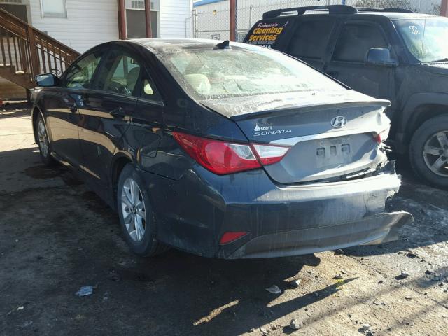 5NPEB4AC7EH848824 - 2014 HYUNDAI SONATA GLS BLUE photo 3