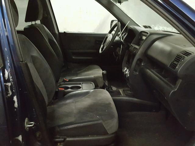 JHLRD77892C071217 - 2002 HONDA CR-V EX BLUE photo 5