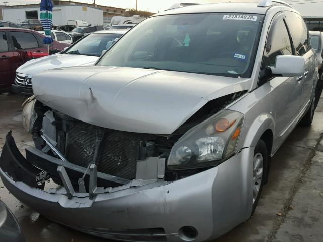 5N1BV28U68N105990 - 2008 NISSAN QUEST S SILVER photo 2