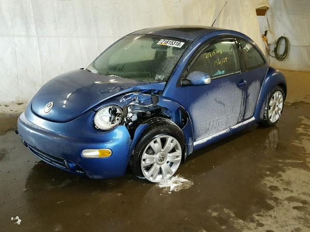 3VWCD21C53M434676 - 2003 VOLKSWAGEN NEW BEETLE BLUE photo 2