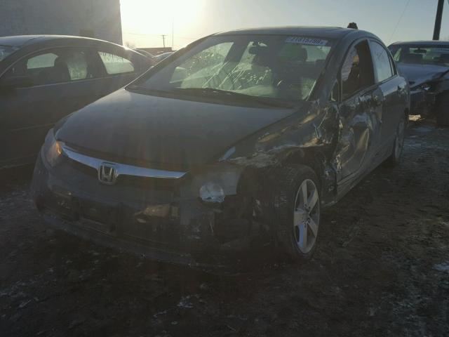 1HGFA16848L053998 - 2008 HONDA CIVIC EX BLACK photo 2