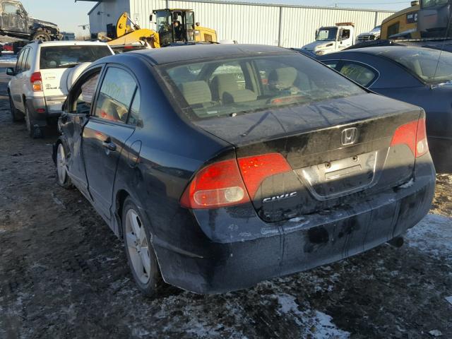 1HGFA16848L053998 - 2008 HONDA CIVIC EX BLACK photo 3