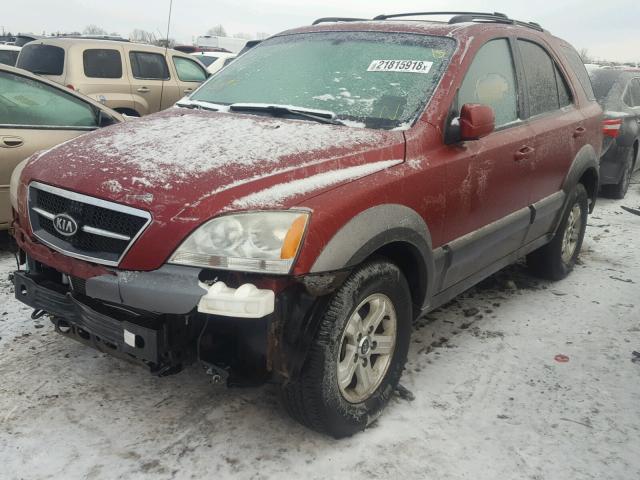 KNDJC733555432779 - 2005 KIA SORENTO EX MAROON photo 2