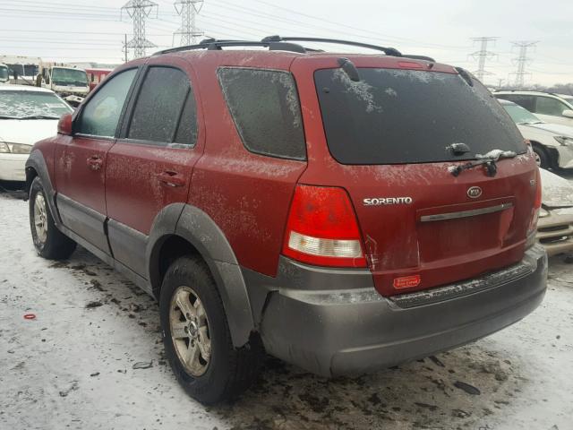 KNDJC733555432779 - 2005 KIA SORENTO EX MAROON photo 3