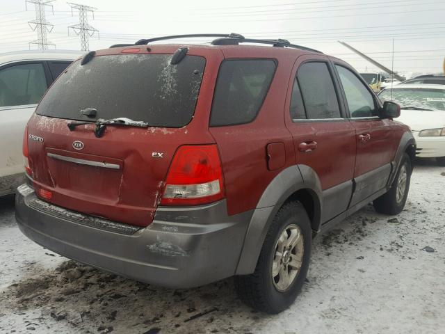 KNDJC733555432779 - 2005 KIA SORENTO EX MAROON photo 4