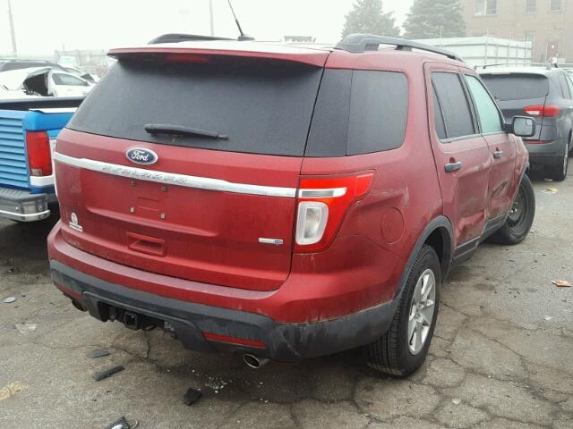 1FM5K8B8XDGB69162 - 2013 FORD EXPLORER RED photo 4