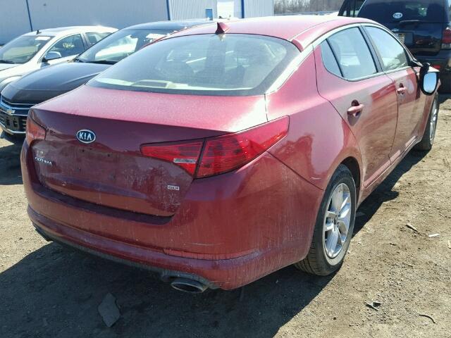 KNAGM4A73B5061402 - 2011 KIA OPTIMA LX RED photo 4