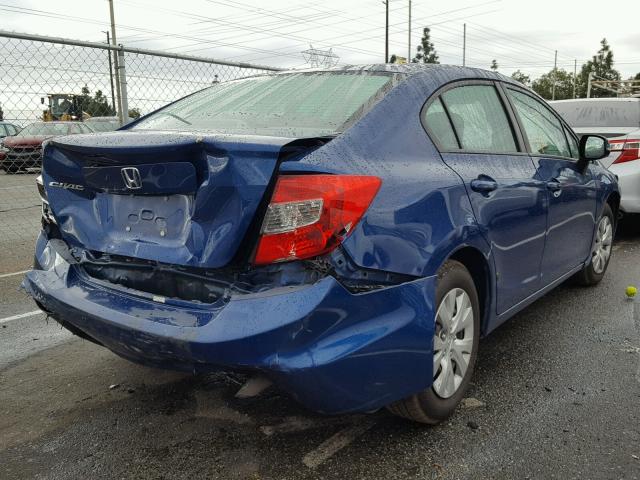 19XFB2F55CE342865 - 2012 HONDA CIVIC LX BLUE photo 4