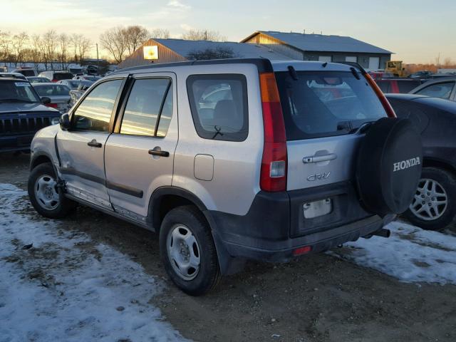 JHLRD68402C007282 - 2002 HONDA CR-V LX GRAY photo 3