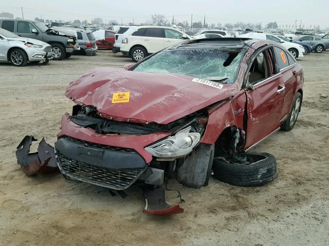 KMHEC4A49CA046023 - 2012 HYUNDAI SONATA HYB RED photo 2