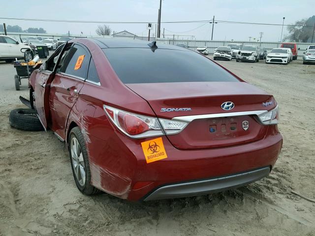 KMHEC4A49CA046023 - 2012 HYUNDAI SONATA HYB RED photo 3