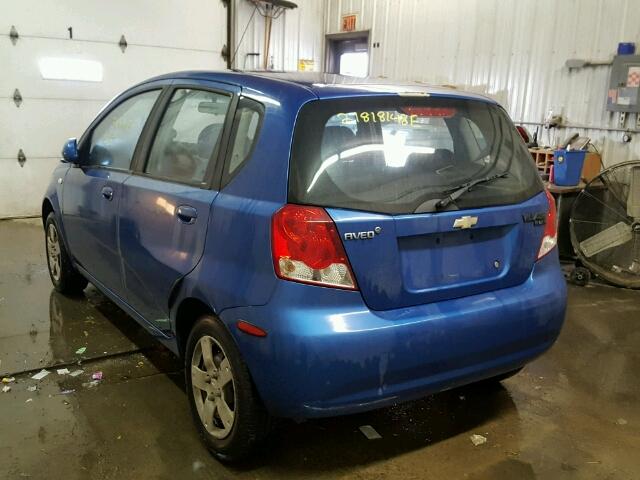 KL1TD66638B010156 - 2008 CHEVROLET AVEO BASE BLUE photo 3