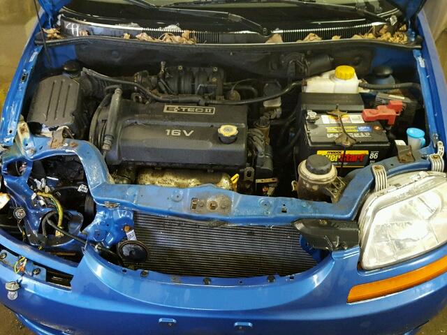 KL1TD66638B010156 - 2008 CHEVROLET AVEO BASE BLUE photo 7
