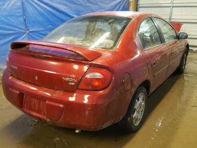 1B3ES56C83D248266 - 2003 DODGE NEON SXT MAROON photo 4