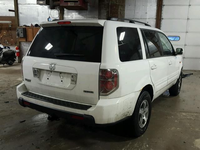 5FNYF18577B013203 - 2007 HONDA PILOT EXL WHITE photo 4