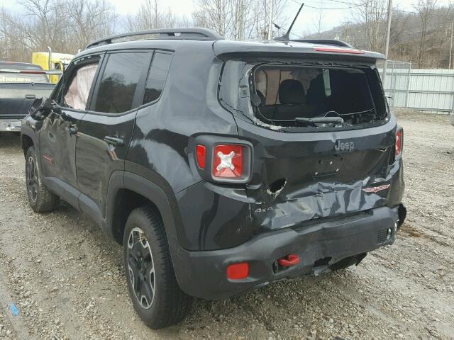 ZACCJBCT2GPD67174 - 2016 JEEP RENEGADE T BLACK photo 3