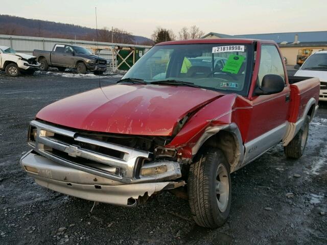 1GCCS14Z6SK128580 - 1995 CHEVROLET S TRUCK S1 RED photo 2