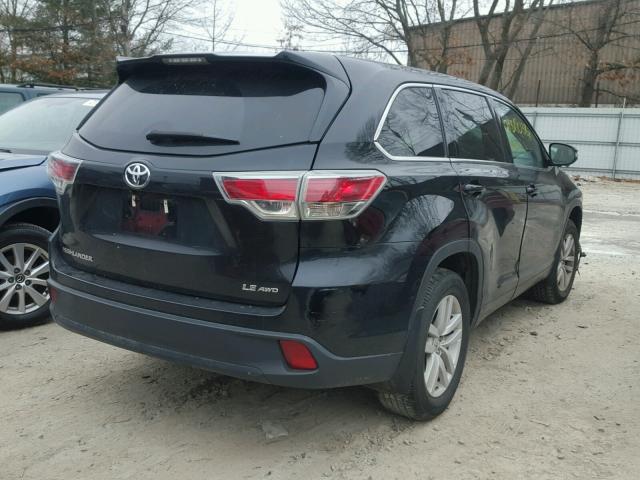 5TDBKRFH4FS154916 - 2015 TOYOTA HIGHLANDER BLACK photo 4