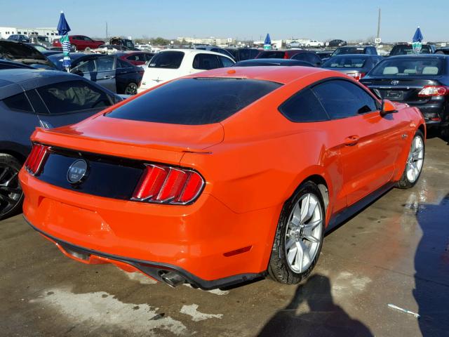 1FA6P8CF4F5391403 - 2015 FORD MUSTANG GT ORANGE photo 4