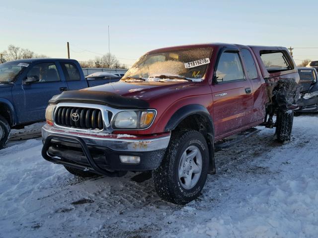 5TEWM72N81Z853683 - 2001 TOYOTA TACOMA XTR RED photo 2