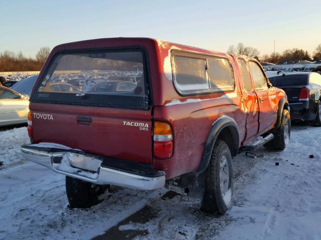 5TEWM72N81Z853683 - 2001 TOYOTA TACOMA XTR RED photo 4