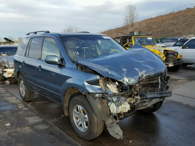 5FNYF18595B034051 - 2005 HONDA PILOT EXL BLUE photo 1