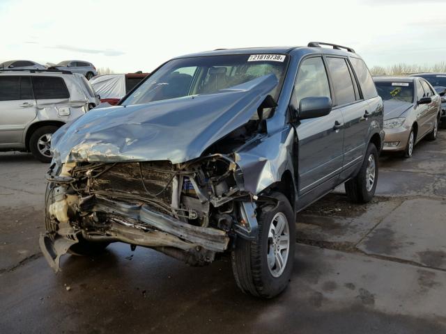 5FNYF18595B034051 - 2005 HONDA PILOT EXL BLUE photo 2