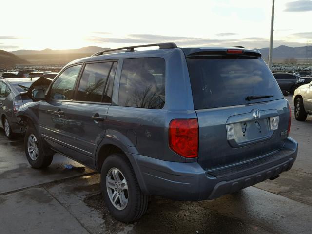 5FNYF18595B034051 - 2005 HONDA PILOT EXL BLUE photo 3