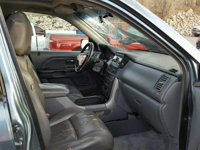 5FNYF18595B034051 - 2005 HONDA PILOT EXL BLUE photo 5