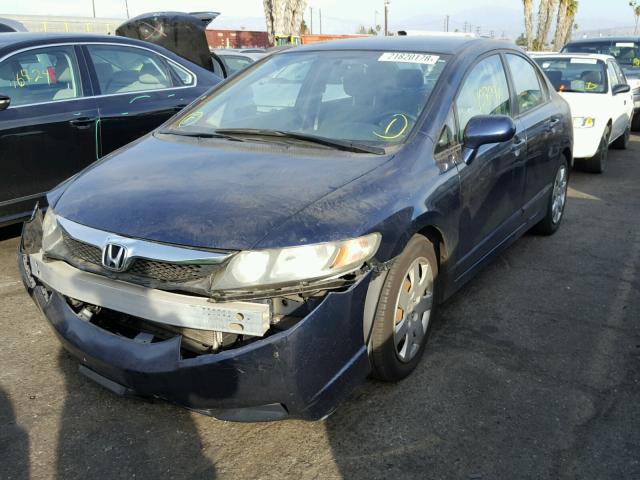 2HGFA16579H527608 - 2009 HONDA CIVIC LX BLUE photo 2