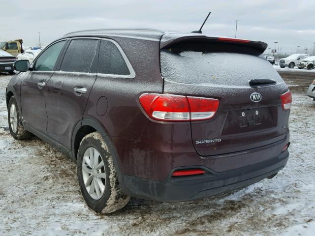 5XYPGDA50HG313647 - 2017 KIA SORENTO LX MAROON photo 3