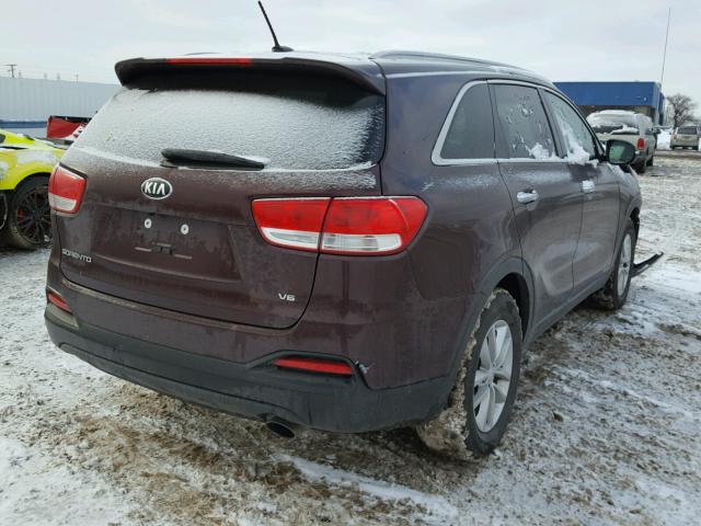 5XYPGDA50HG313647 - 2017 KIA SORENTO LX MAROON photo 4