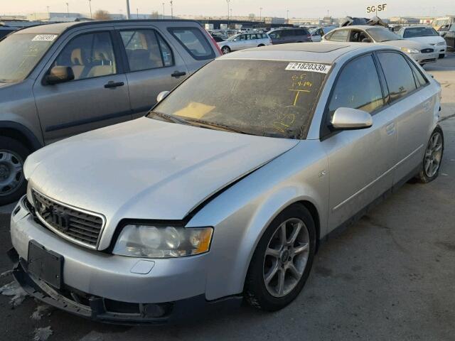 WAULC68E02A157223 - 2002 AUDI A4 1.8T QU SILVER photo 2