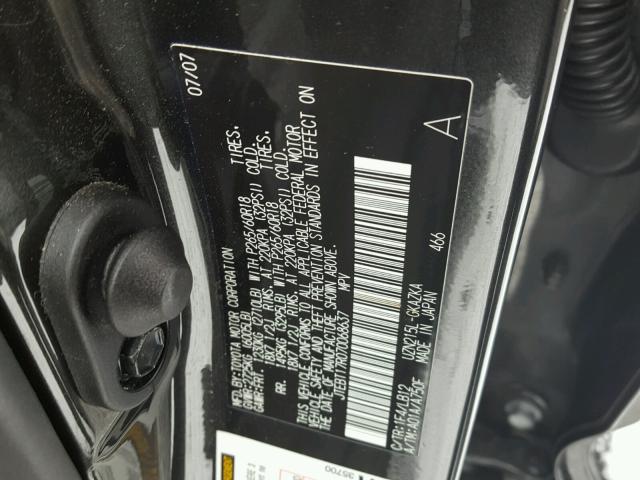 JTEBT17R070068637 - 2007 TOYOTA 4RUNNER LI CHARCOAL photo 10