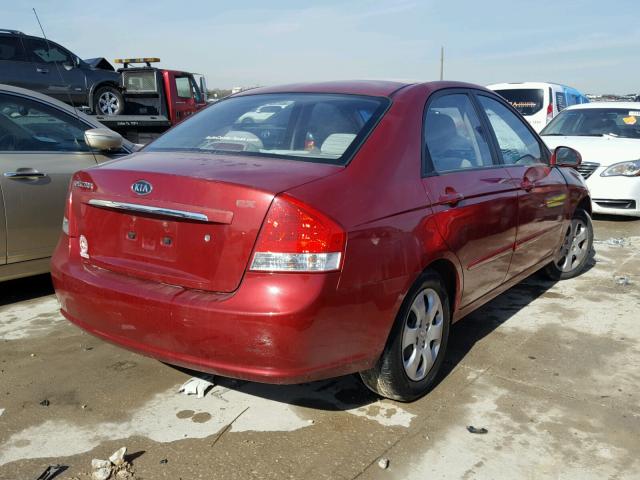 KNAFE121085519956 - 2008 KIA SPECTRA EX RED photo 4