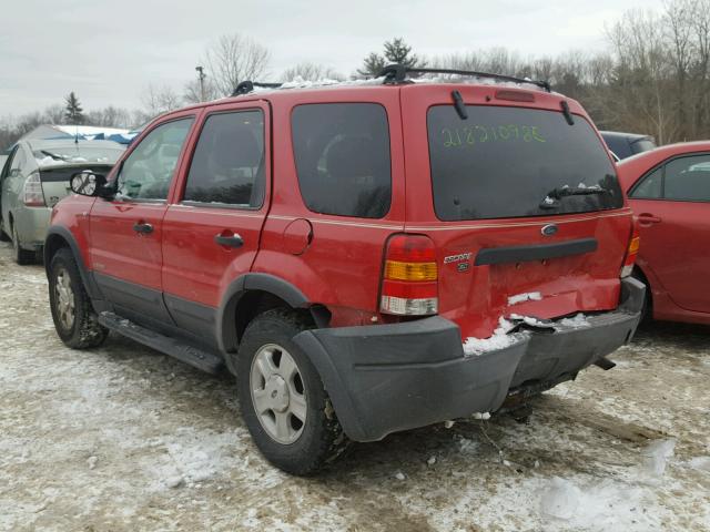 1FMYU03192KC83898 - 2002 FORD ESCAPE XLT RED photo 3