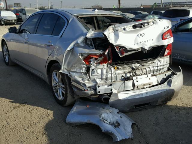 JN1CV6AP9DM724705 - 2013 INFINITI G37 BASE SILVER photo 3