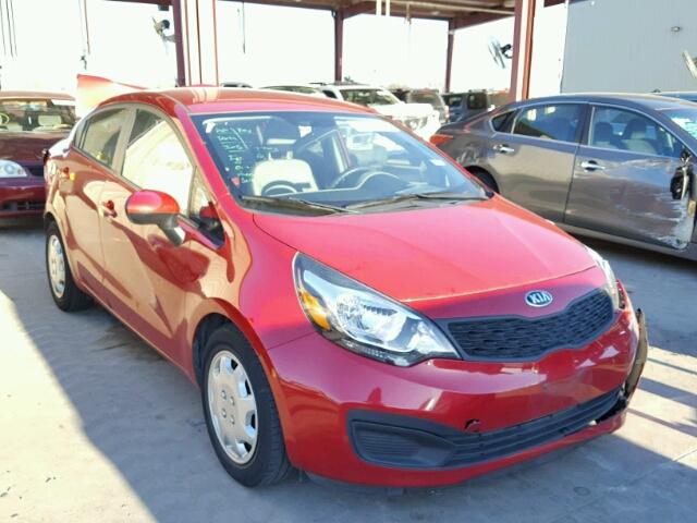 KNADM4A37E6386326 - 2014 KIA RIO LX RED photo 1