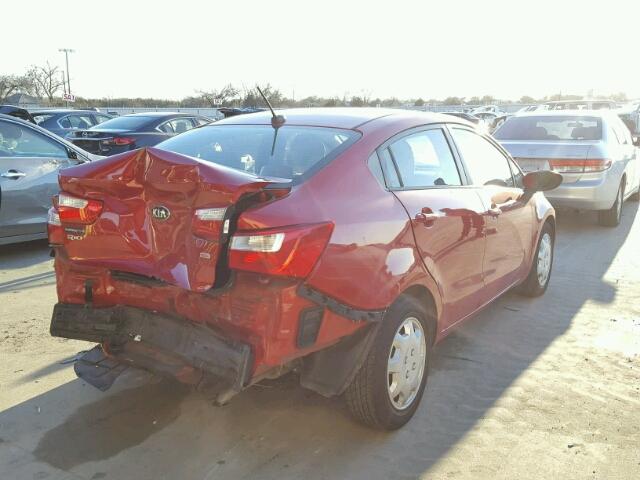 KNADM4A37E6386326 - 2014 KIA RIO LX RED photo 4